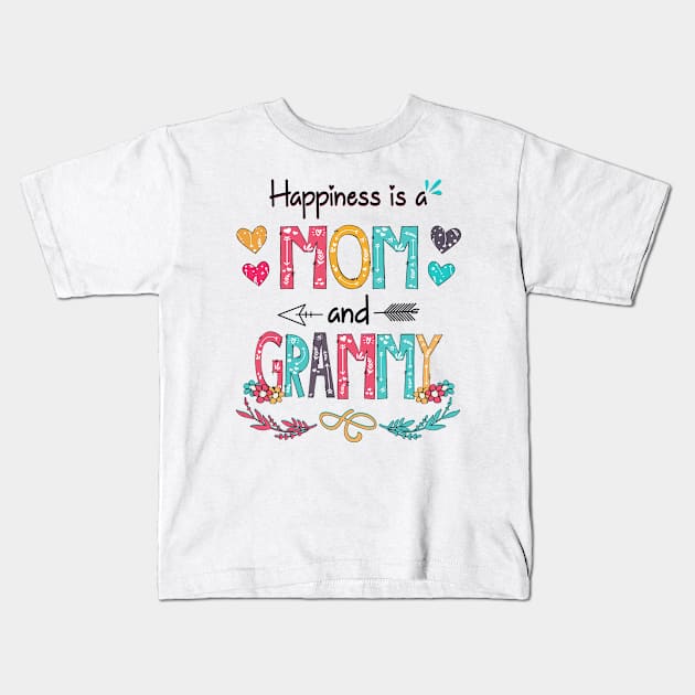 Happiness Is A Mom And Grammy Wildflower Happy Mother's Day Kids T-Shirt by KIMIKA